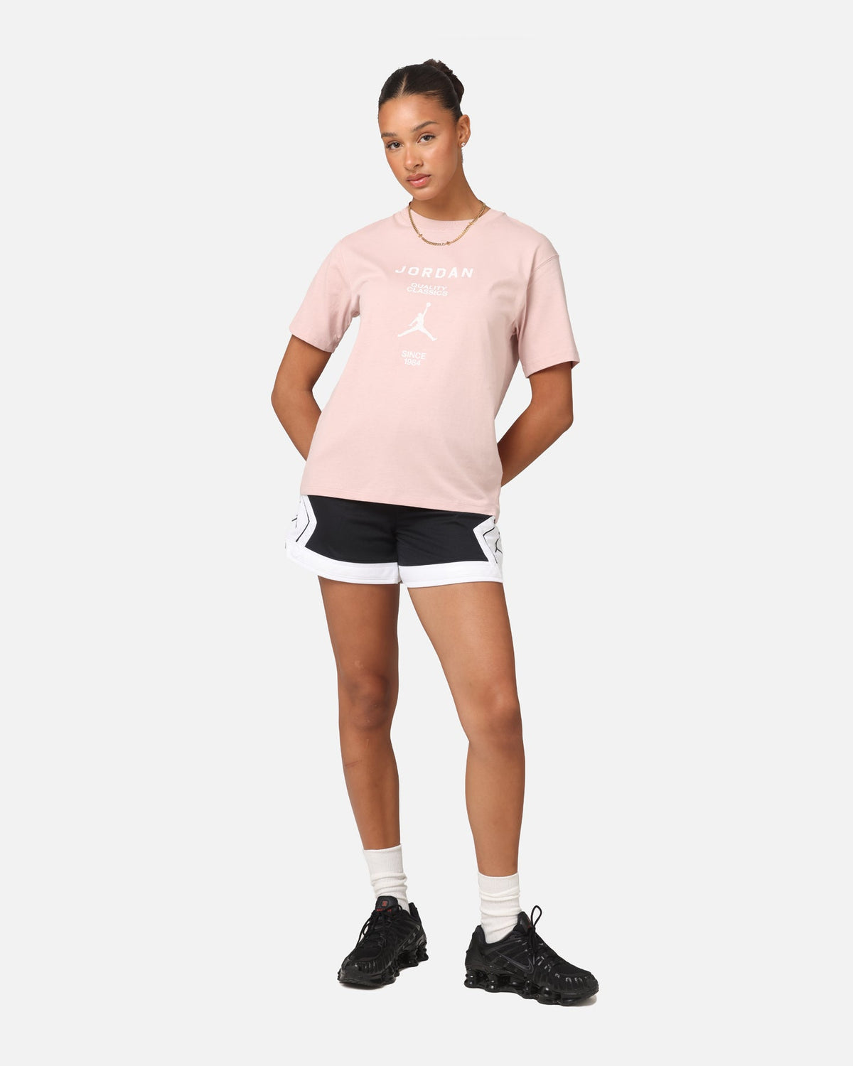 Jordan Women's 4" Diamond Shorts Black/White/White