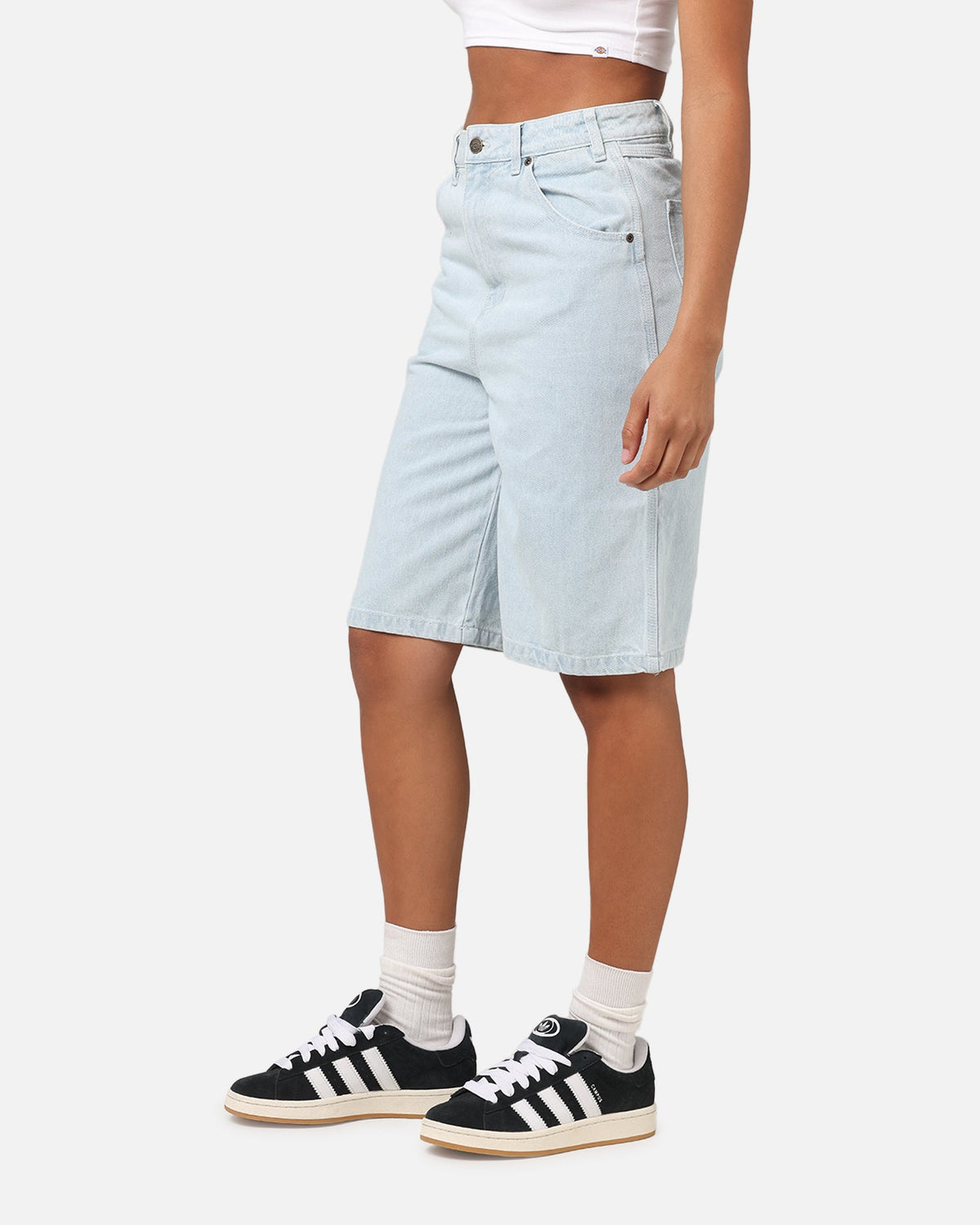 Dickies Women's Carpenter Denim Shorts Sky Blue