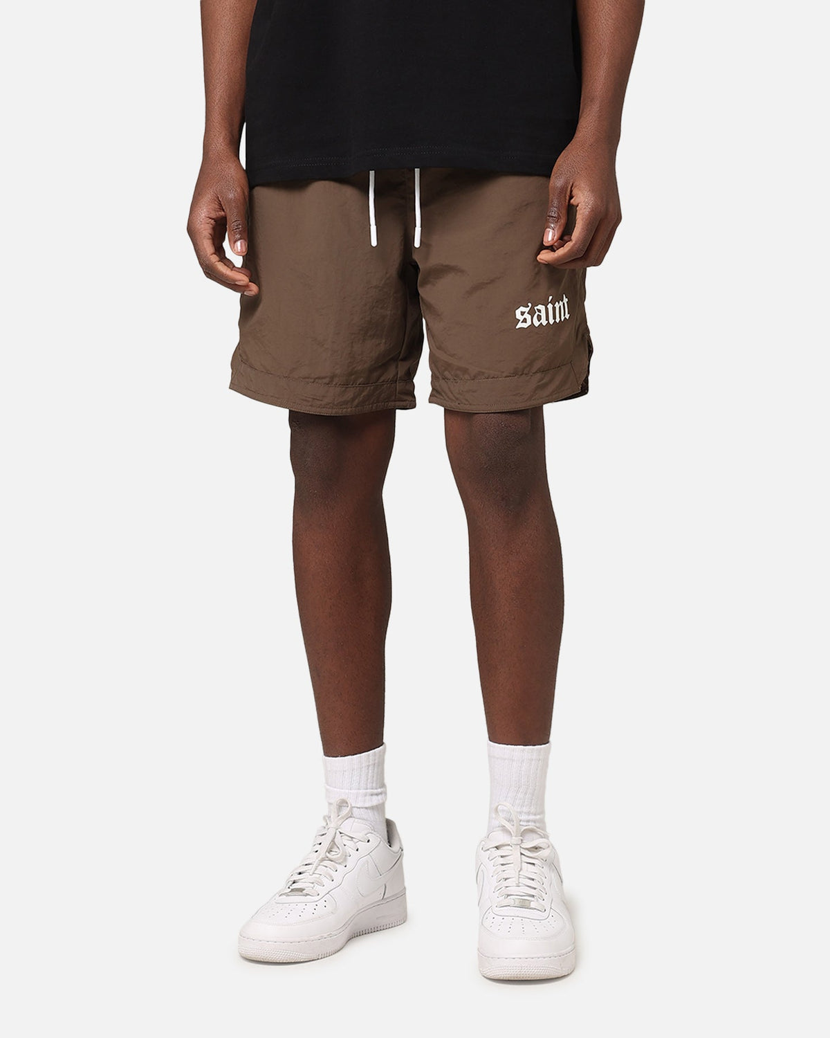 Saint Morta Gothic Nylon Shorts Chocolate