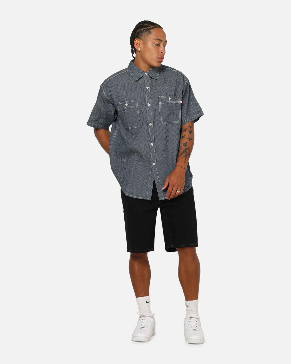 S Double Denim Standard Shorts Raw