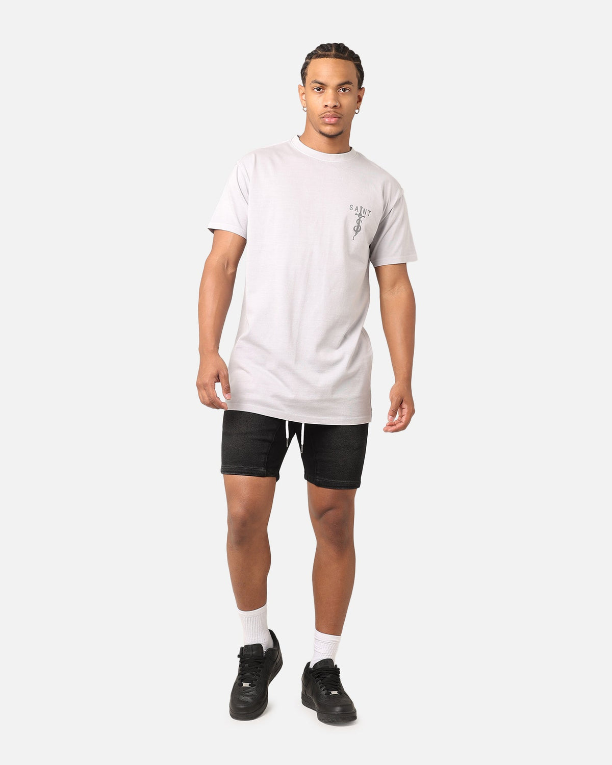Saint Morta Correr Denim Shorts Washed Black