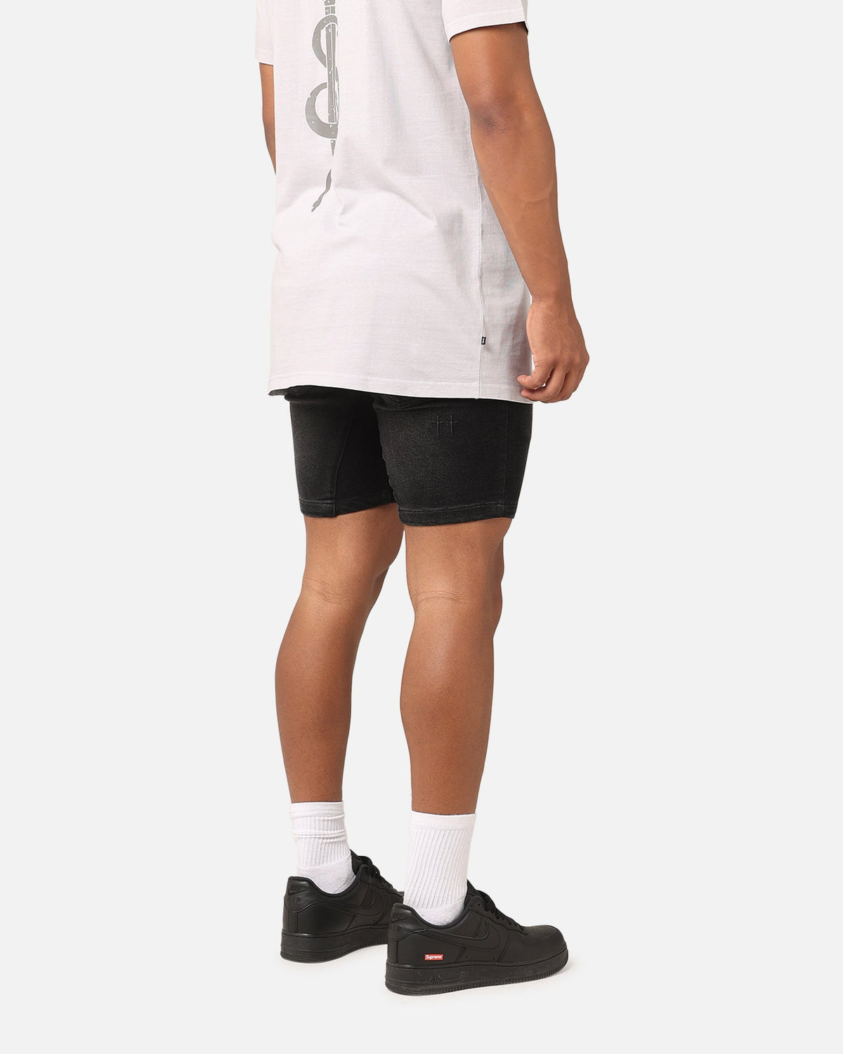 Saint Morta Correr Denim Shorts Washed Black