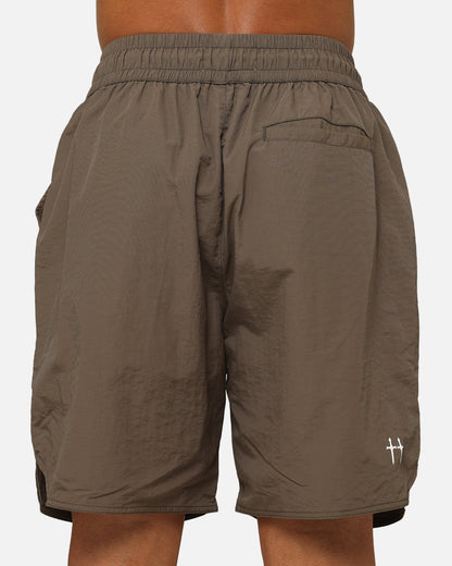 Saint Morta Official Nylon Shorts Dark Brown