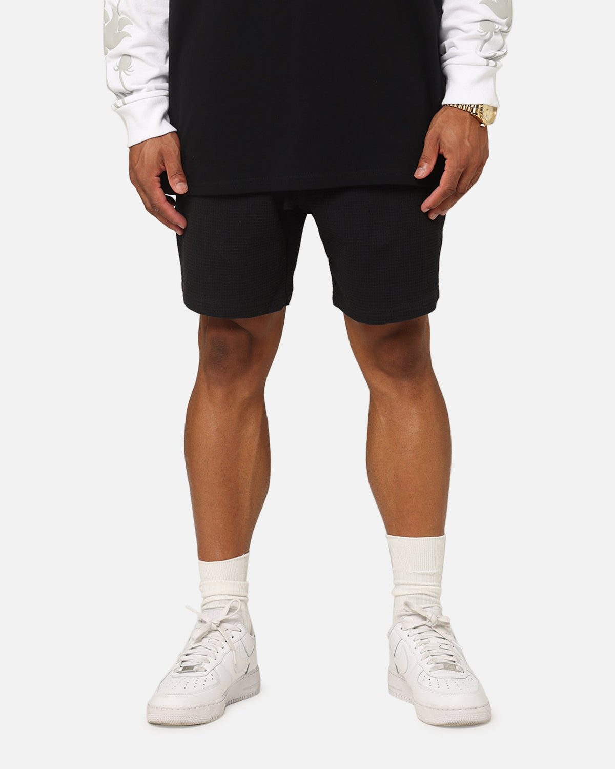 Carre Waffle Shorts Black