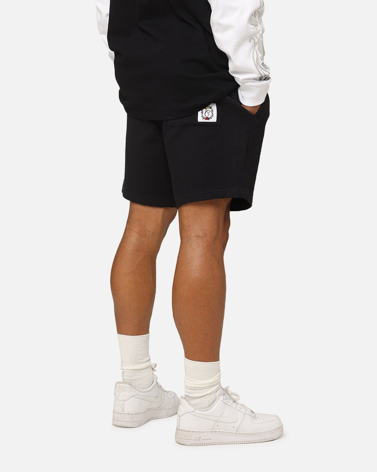 Carre Waffle Shorts Black