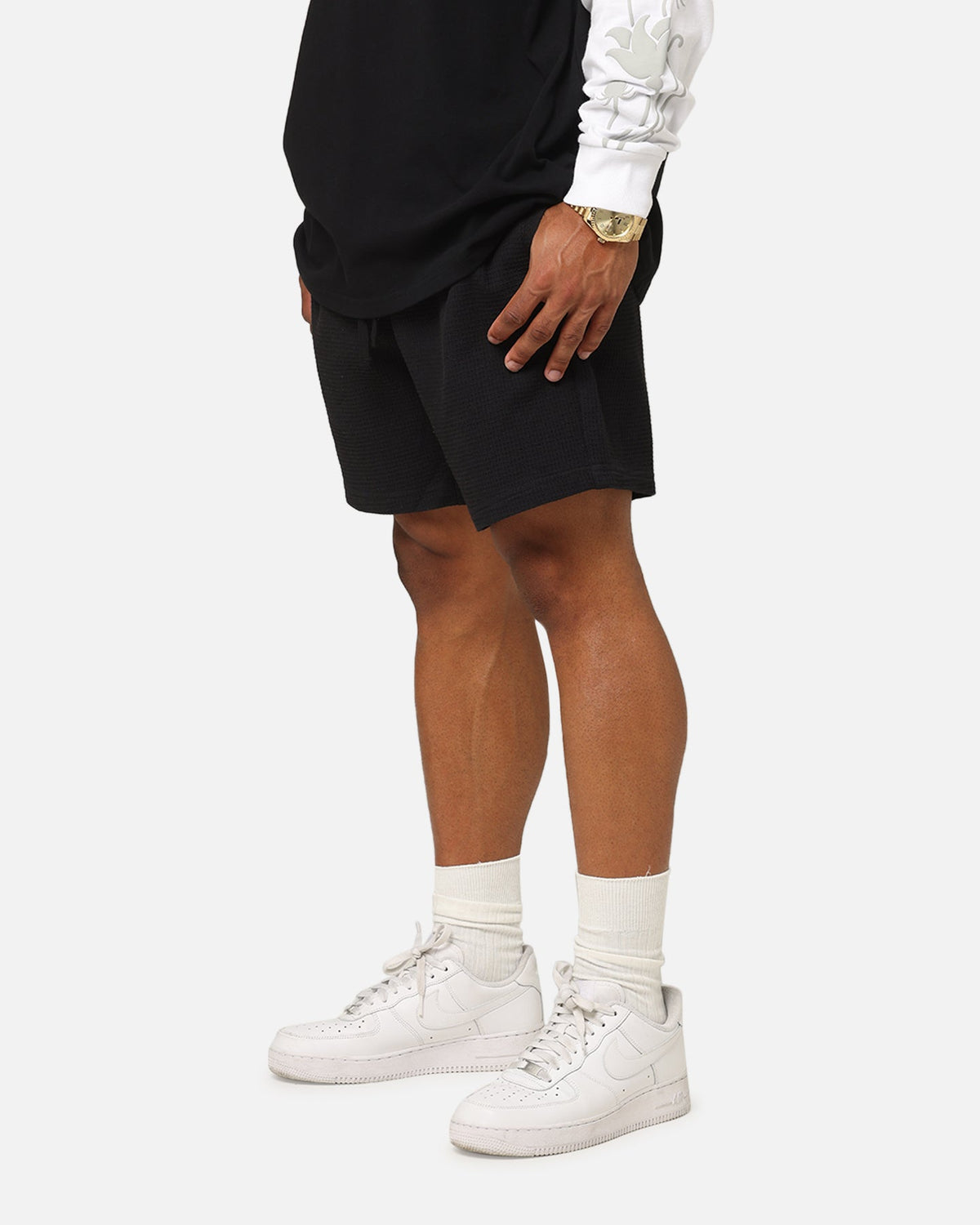 Carre Waffle Shorts Black