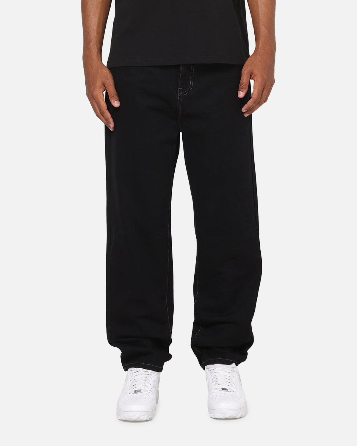 S Double Denim Standard Jeans Raw Black