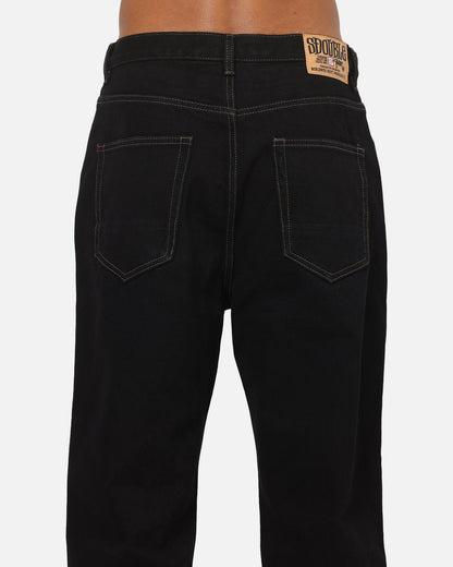 S Double Denim Standard Jeans Raw Black