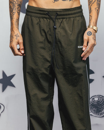 Carre Rally Panelled Nylon Joggers Khaki