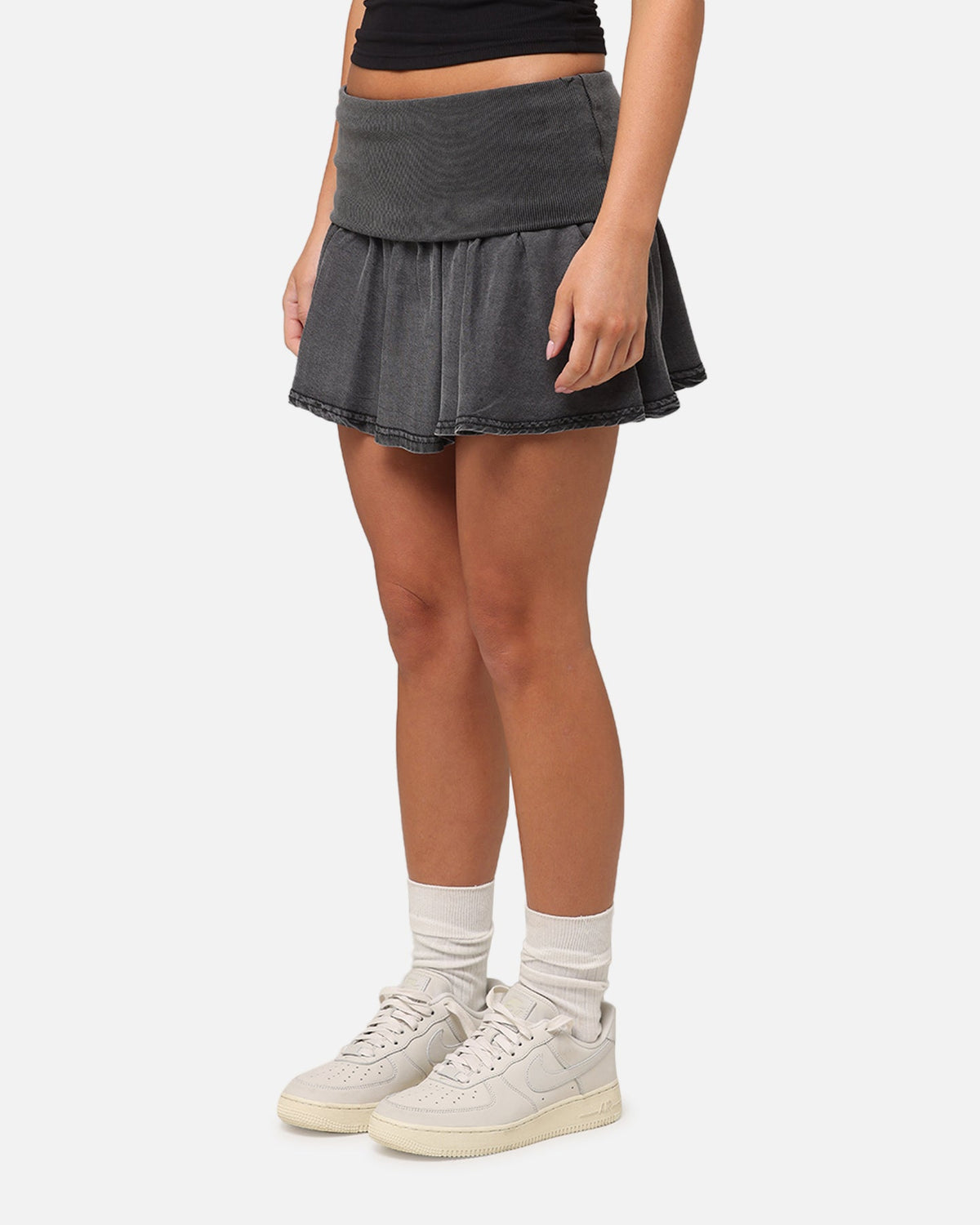 XXIII Women's Rib Mini Skirt Washed Black