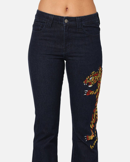 Ed Hardy Women's Feline Bootleg Jeans Indigo Denim