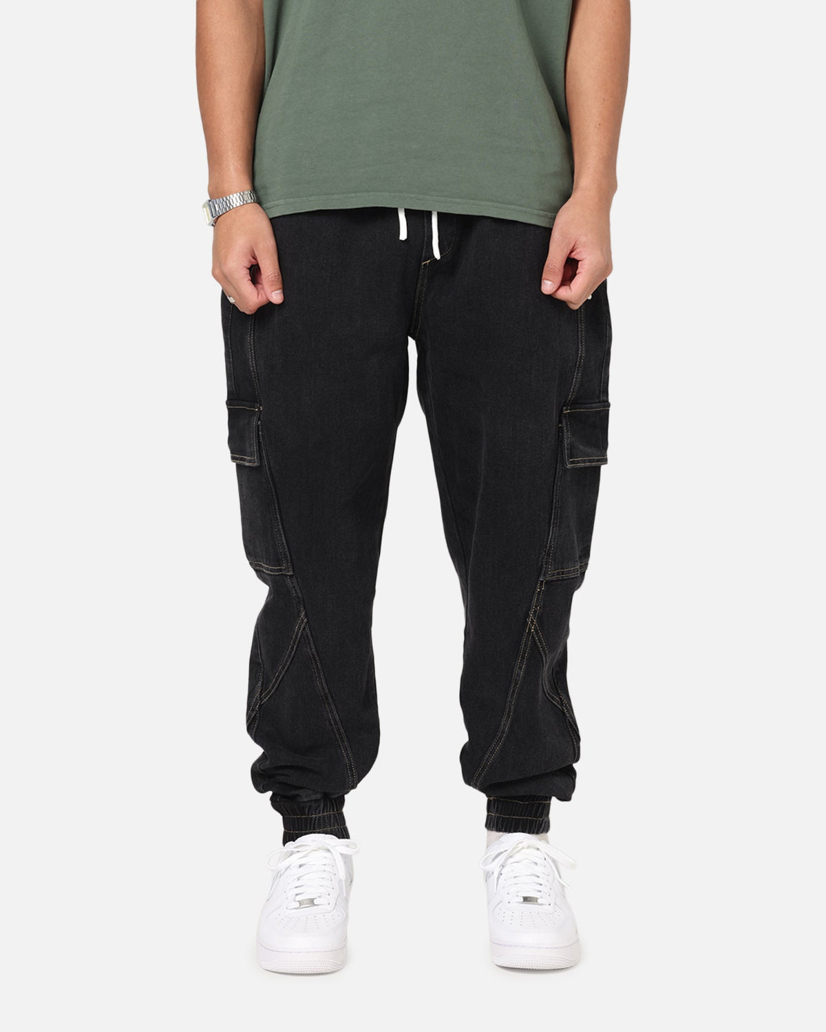 Saint Morta Rodeo Denim Joggers Black Shadow