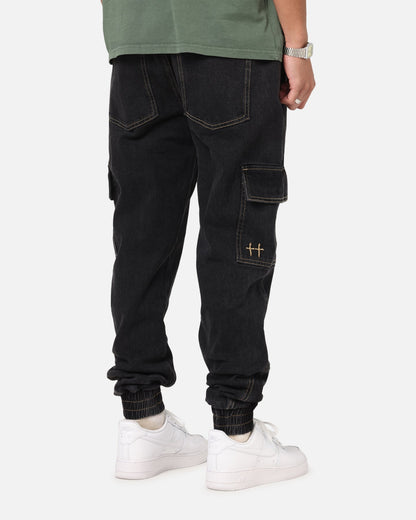 Saint Morta Rodeo Denim Joggers Black Shadow