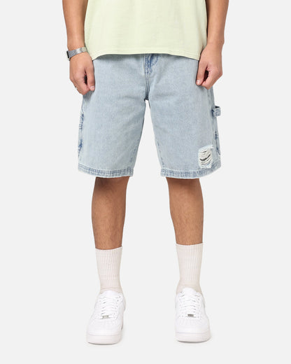 Carre Distressed Carpenter Jorts Light Blue Wash
