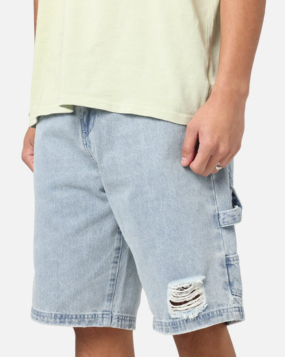 Carre Distressed Carpenter Jorts Light Blue Wash