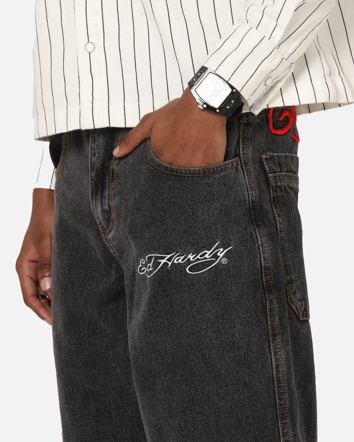 Ed Hardy Wide Leg Jeans Black