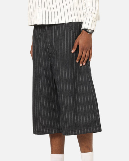 Ed Hardy Shinjuku Jorts Black Pinstripe