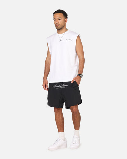 Saint Morta Saint Studios Logo Nylon Shorts Black
