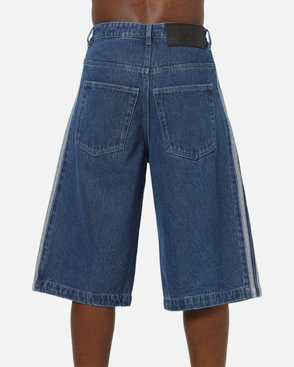 Adidas Firebird Denim Shorts Blue Denim