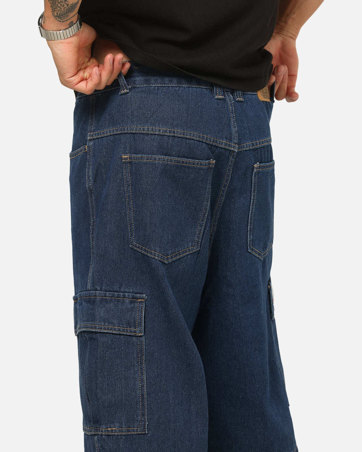 X-Large Baggy Cargo Denim 91 Shorts Dark Indigo