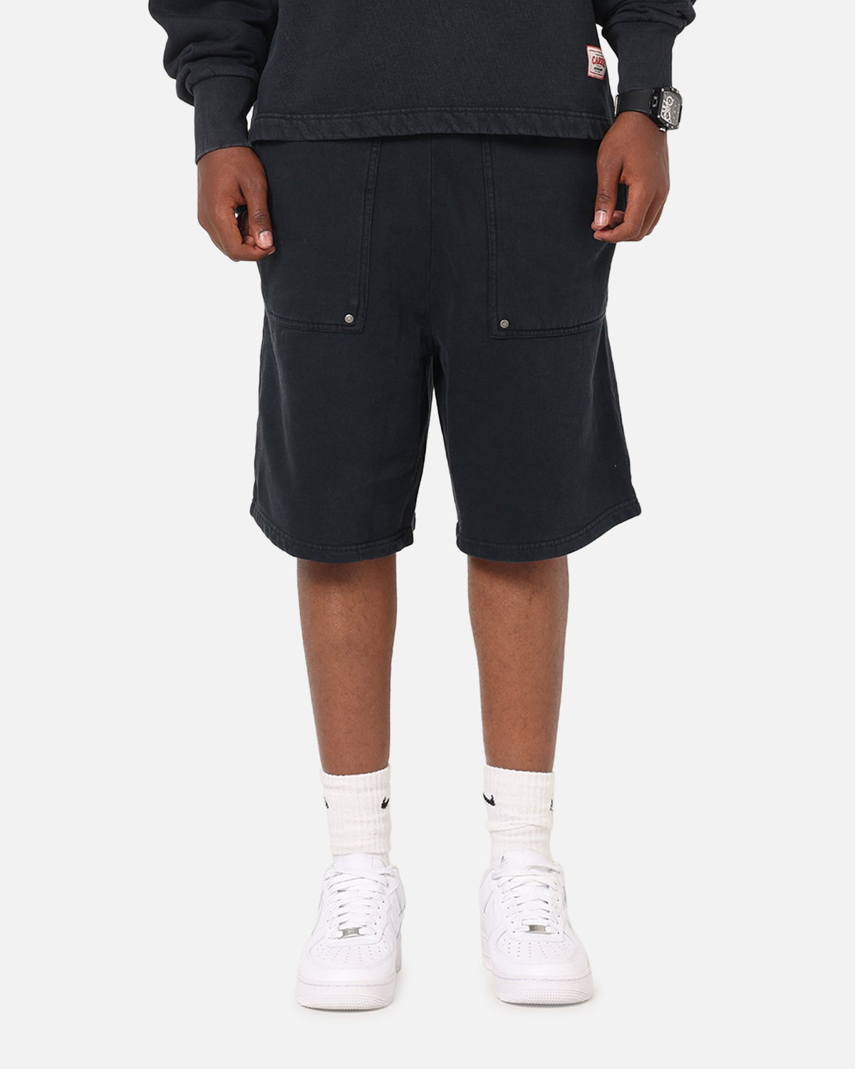 Carre Rivet Baggy Sweat Shorts Charcoal