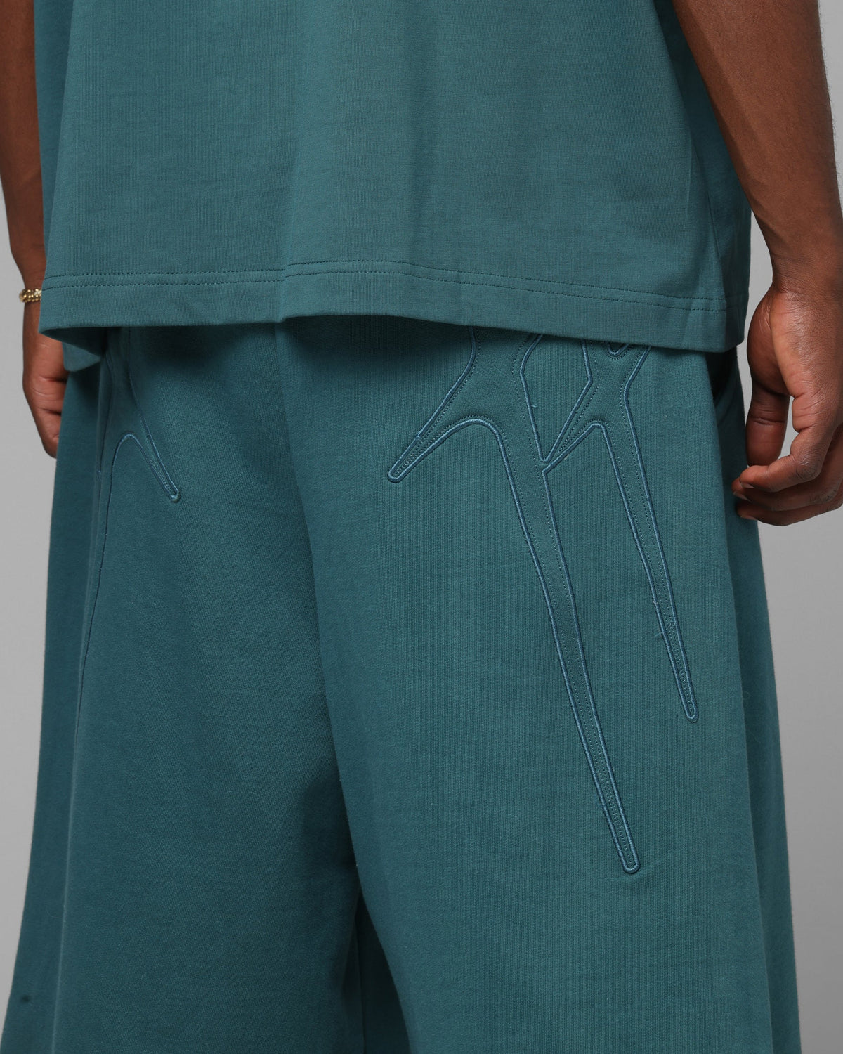 Loiter Destruct Sweat Shorts Teal