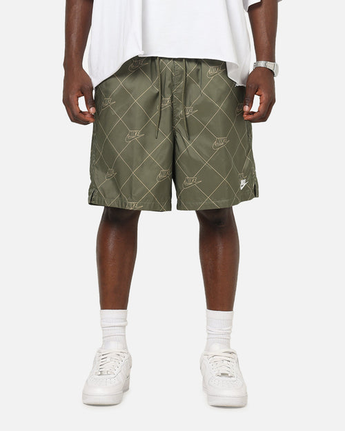 Nike Sportswear Club Woven Flow Shorts Medium Olive/White