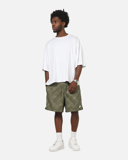 Nike Sportswear Club Woven Flow Shorts Medium Olive/White