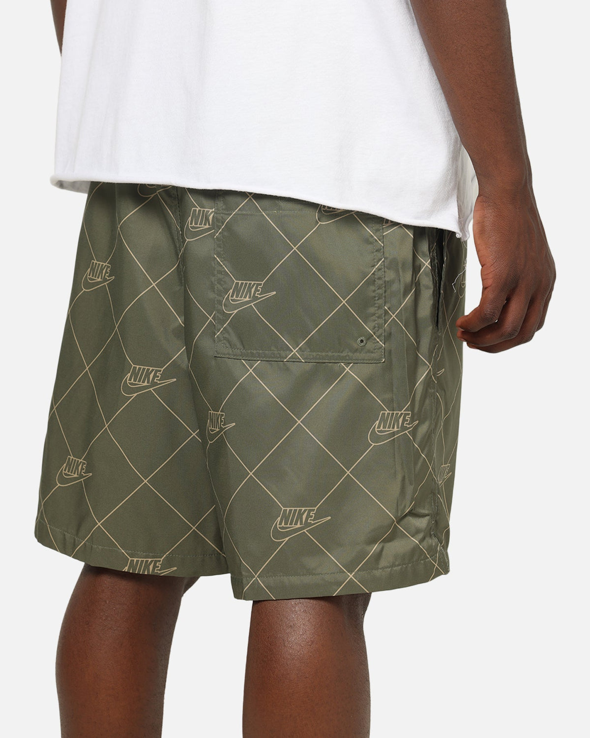 Nike Sportswear Club Woven Flow Shorts Medium Olive/White