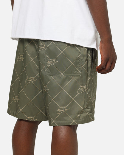 Nike Sportswear Club Woven Flow Shorts Medium Olive/White