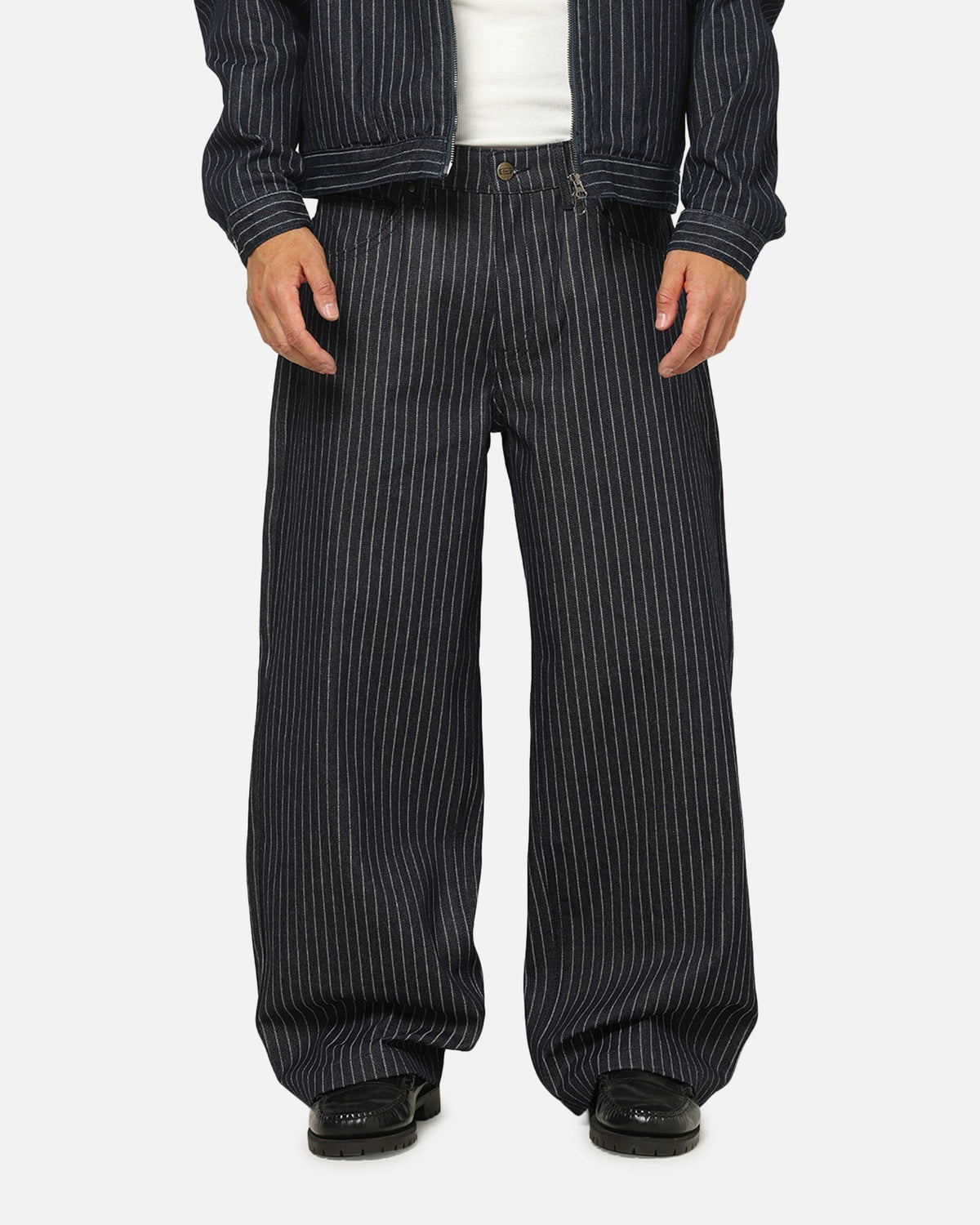 Carre Lockout Pinstripe Baggy Pants Navy Pinstripe
