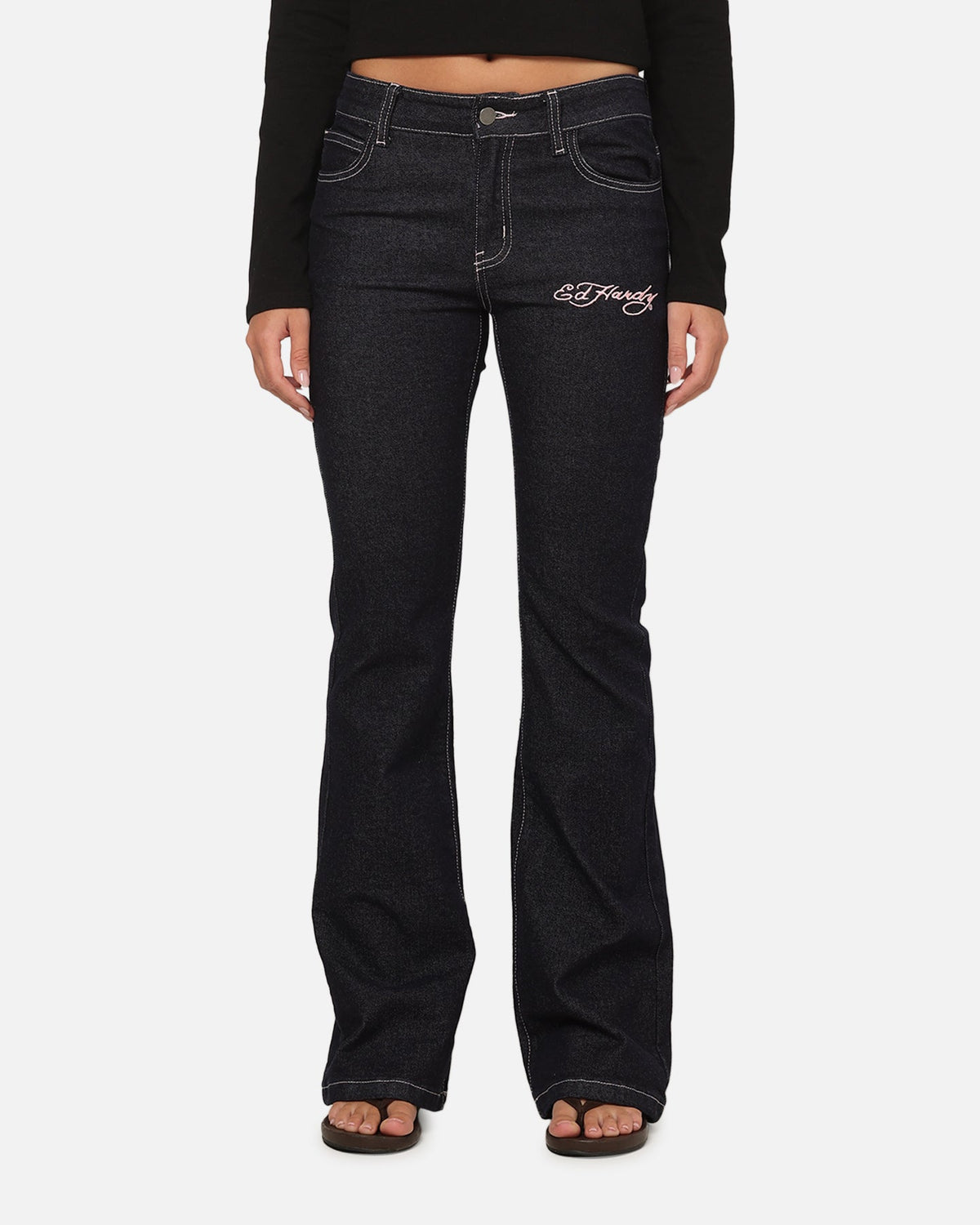 Ed Hardy Women's Rose Bootcut Jeans Raw Indigo