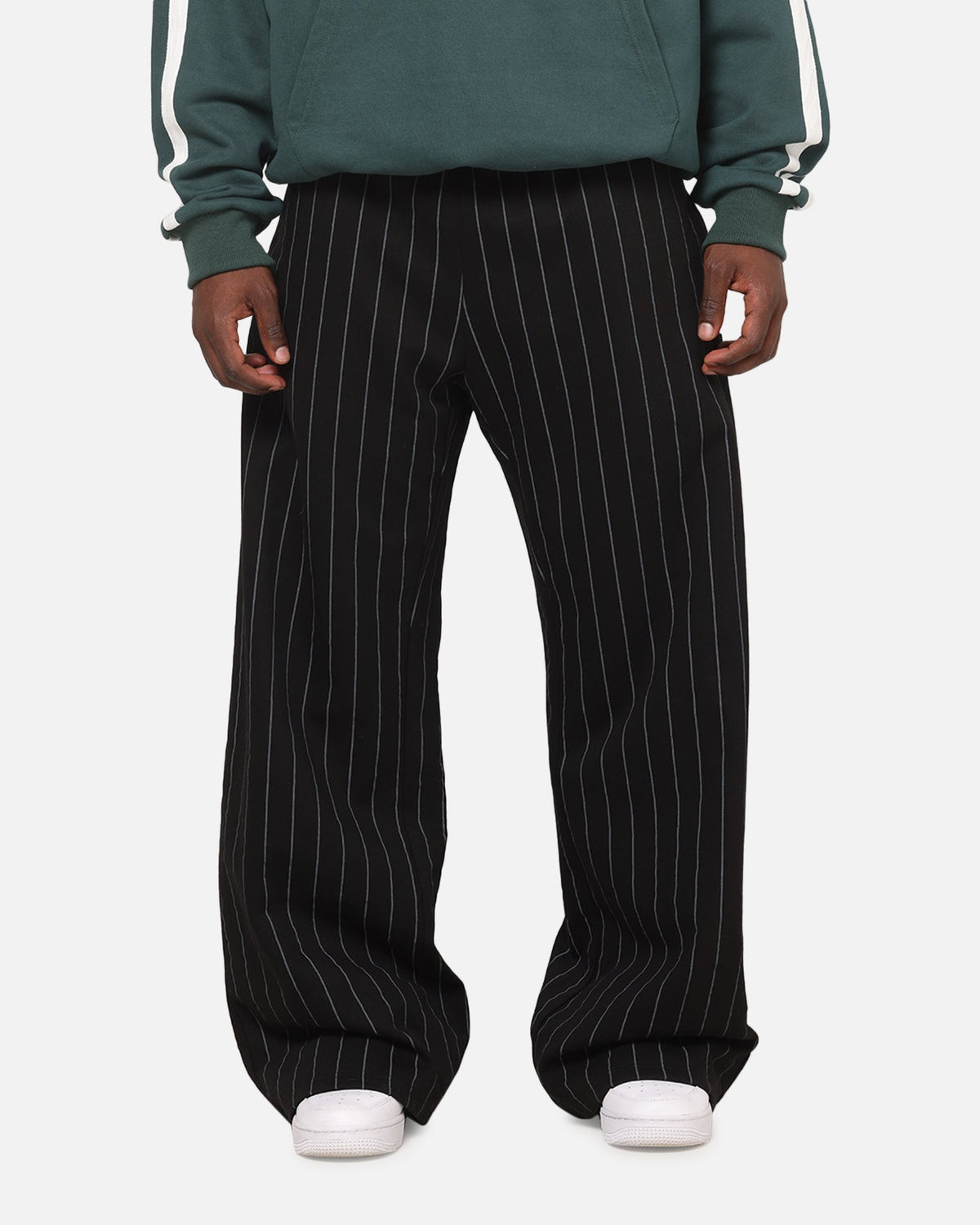 Carre Studio Trackpants Black Pinstripe