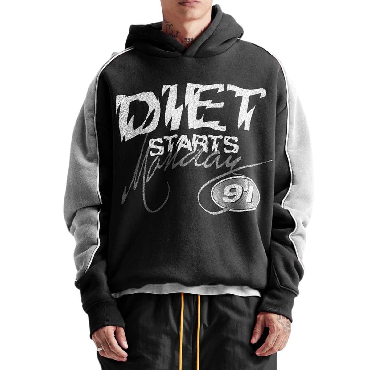 DSM "Panel" Hoodie-Vintage Black/Grey