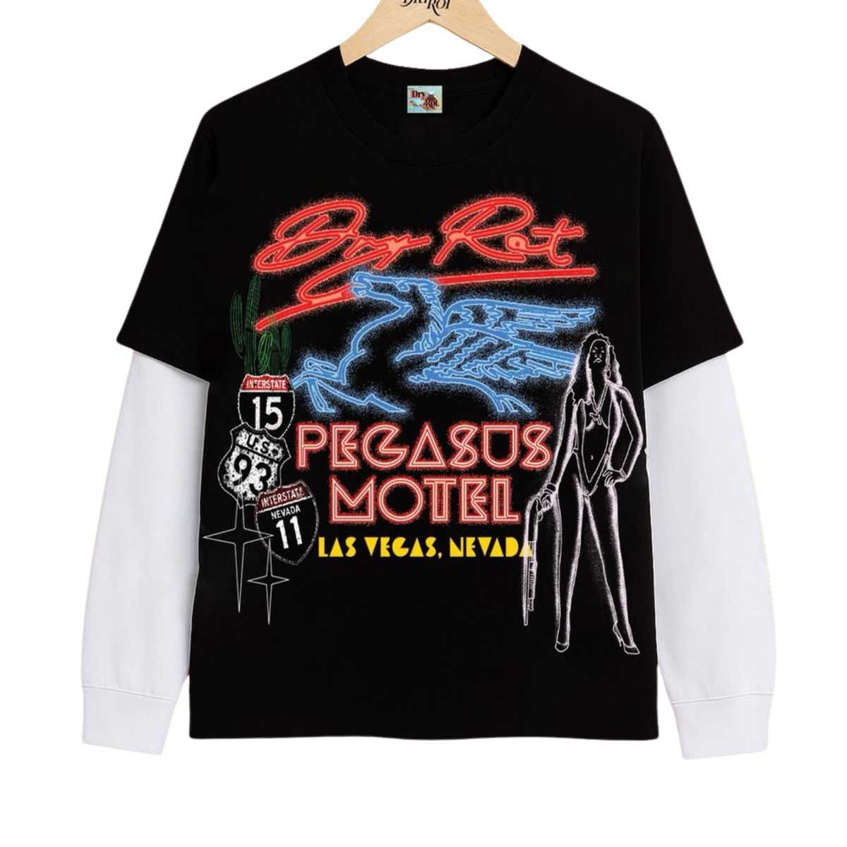 Dry Rot "Pegasus Motel" Layered LS (Black)