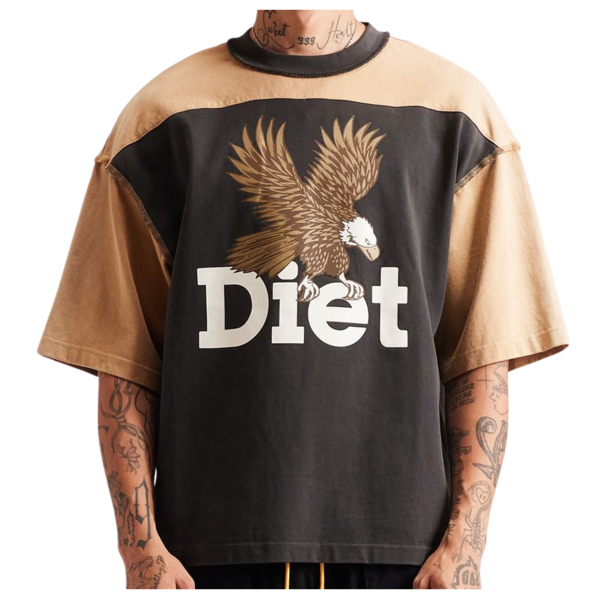 DSM "Eagle" Yoke Tee-Tan/Vintage Black