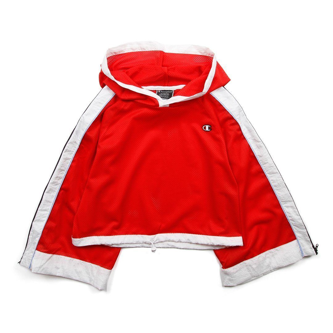 Champion Hooded Cropped Mesh Top Red Spark Women WL946-58M
